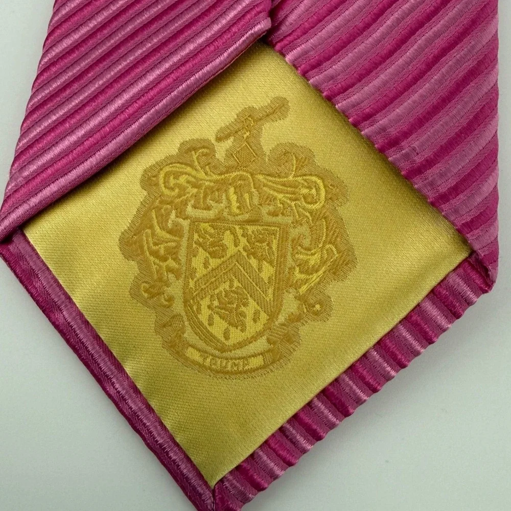 Donald J Trump Signature Collection Mens Pink Textured Stripe‎ 100% Silk Necktie